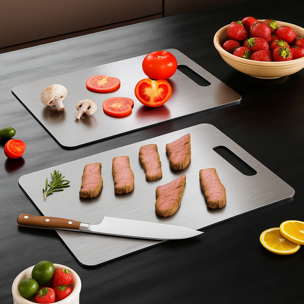 Tábua de corte com marcas de uso mostrando resistência